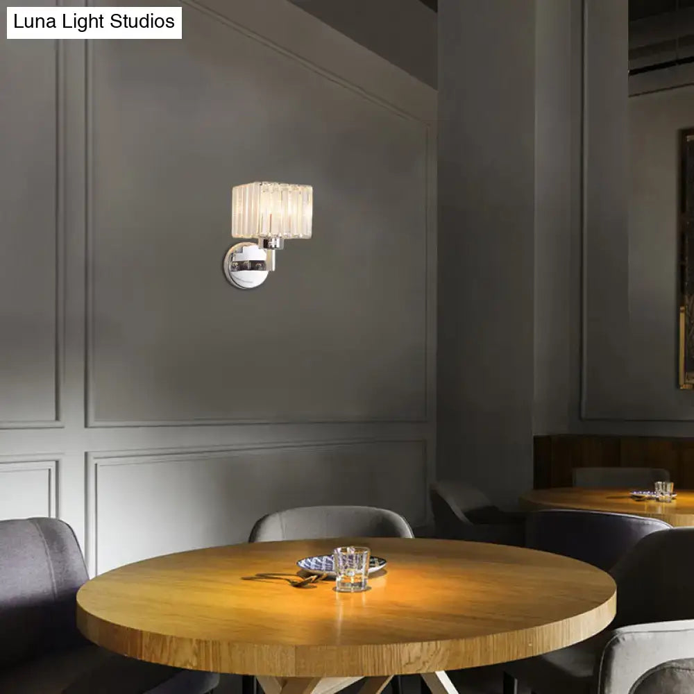 Chrome Crystal Wall Sconce Cylinder or Square