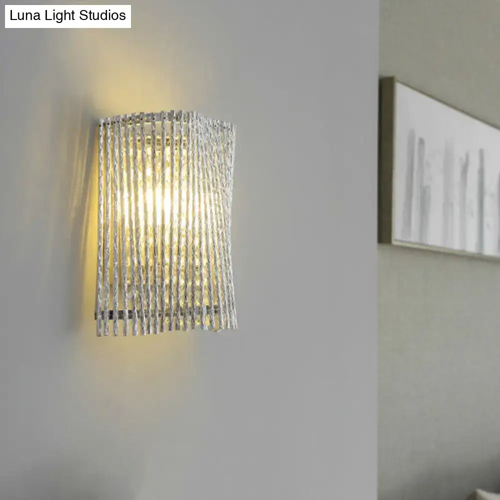Beaded Chrome Crystal Sconce