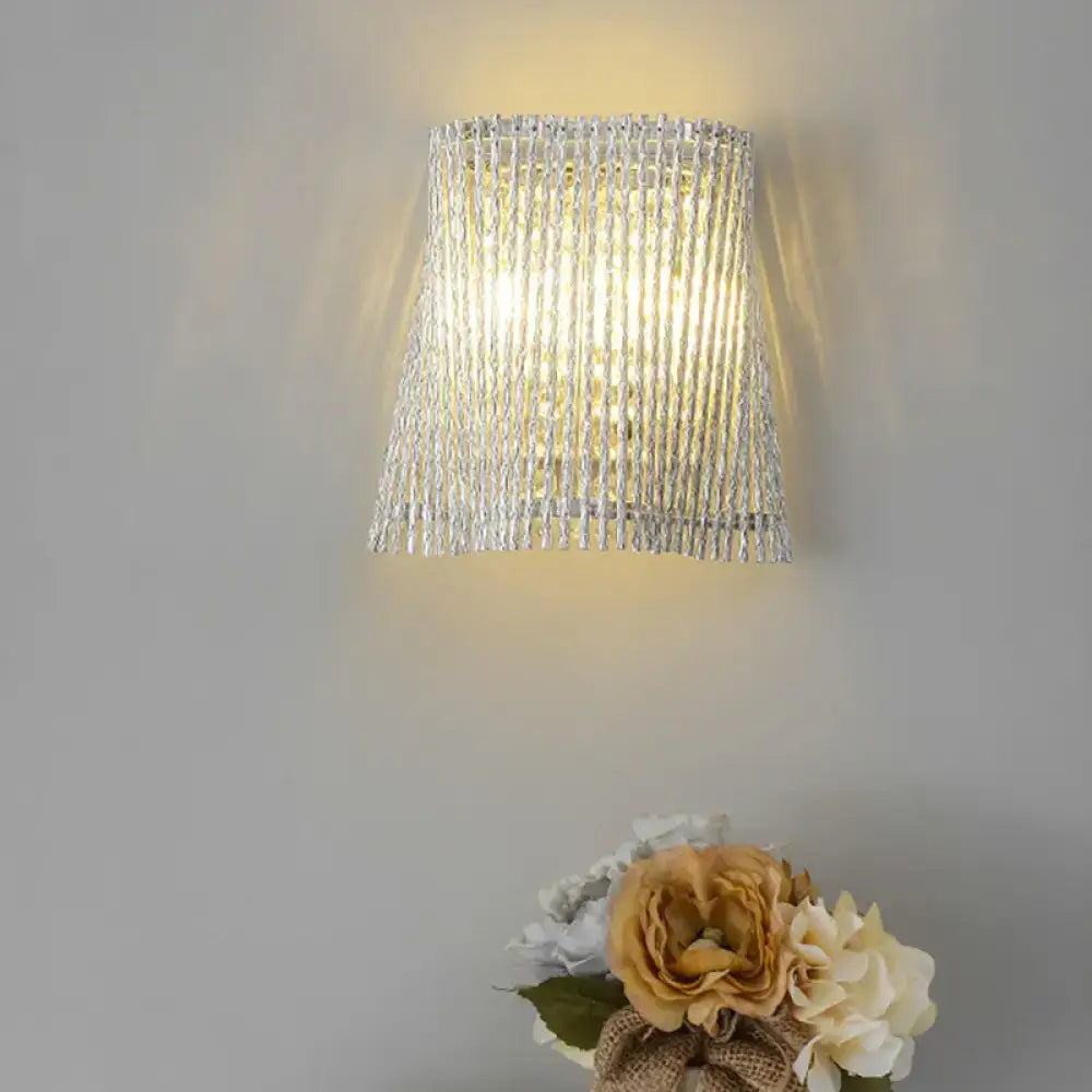Beaded Chrome Crystal Sconce