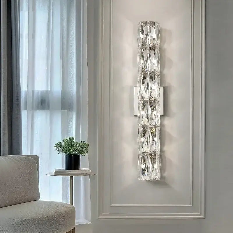 Chrome Crystal Wall Sconce Nordic 100cm