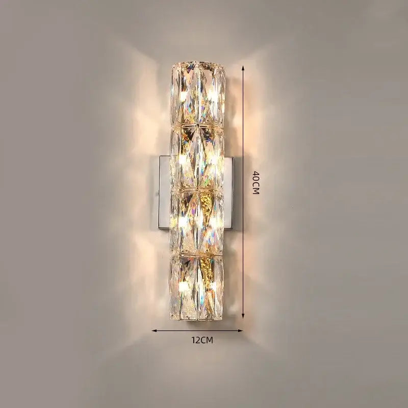 Chrome Crystal Wall Sconce Nordic 100cm