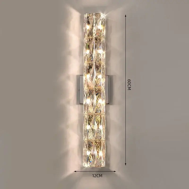 Chrome Crystal Wall Sconce Nordic 100cm