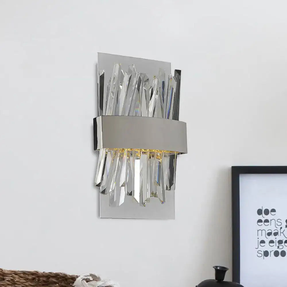 Amber Crystal Chrome Compact Sconce