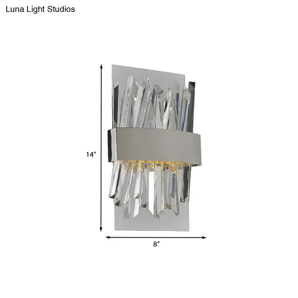 Amber Crystal Chrome Compact Sconce