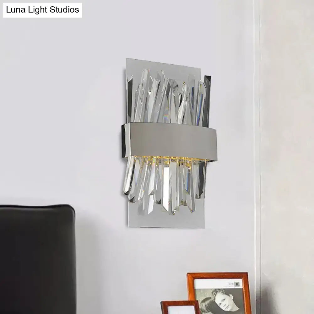Amber Crystal Chrome Compact Sconce
