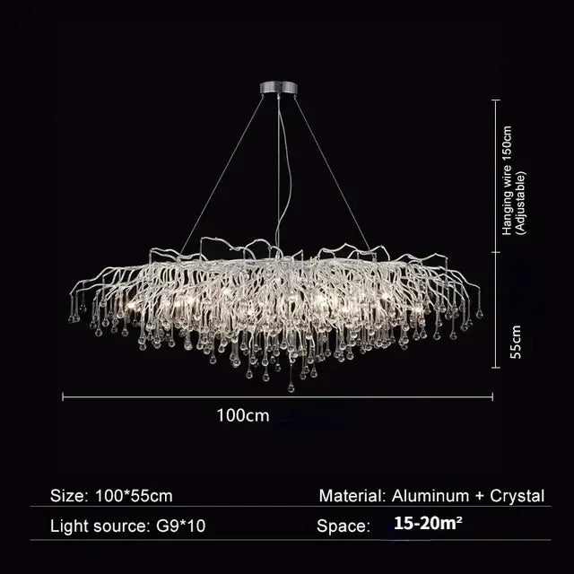 Gold Water Drop Chandelier