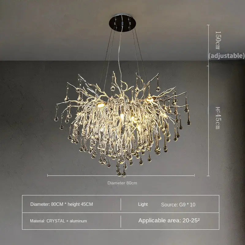 Gold Water Drop Chandelier