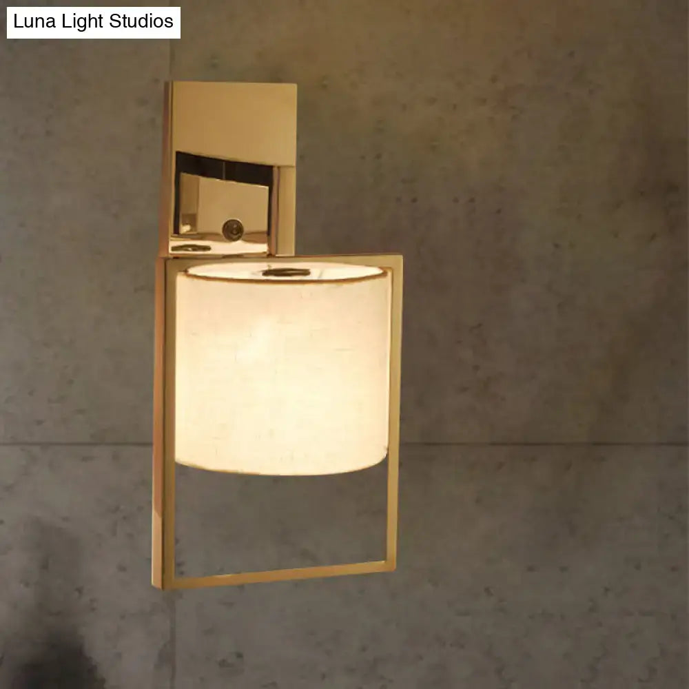 Chrome Fabric Cylinder Sconce