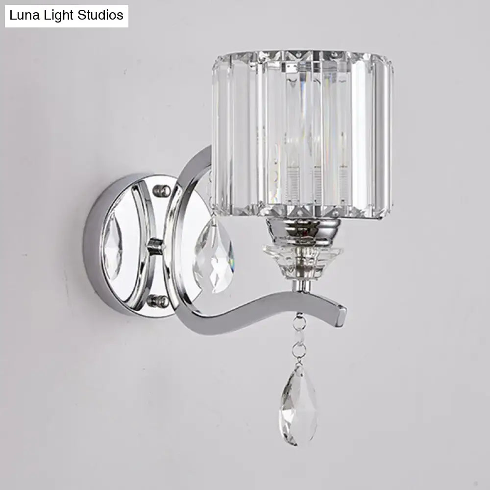 Chrome Crystal Block Sconce
