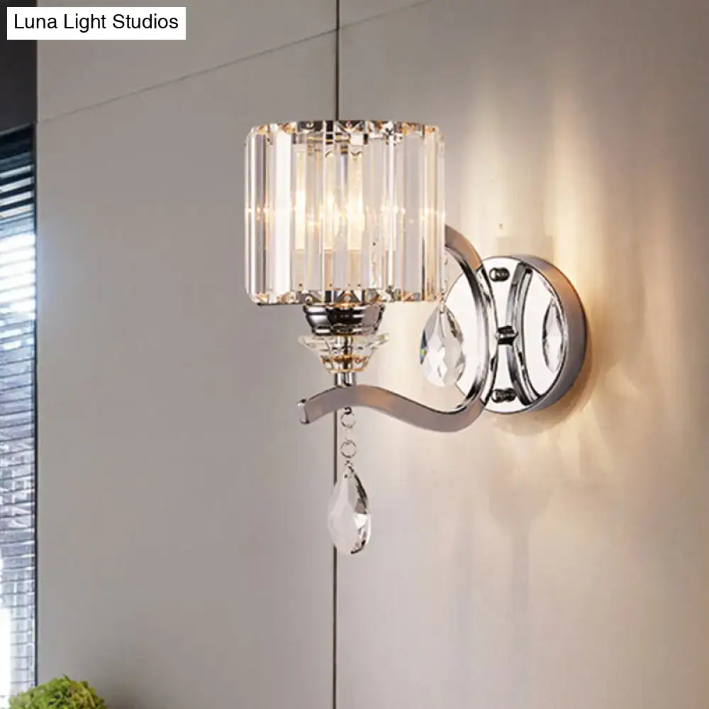 Chrome Crystal Block Sconce