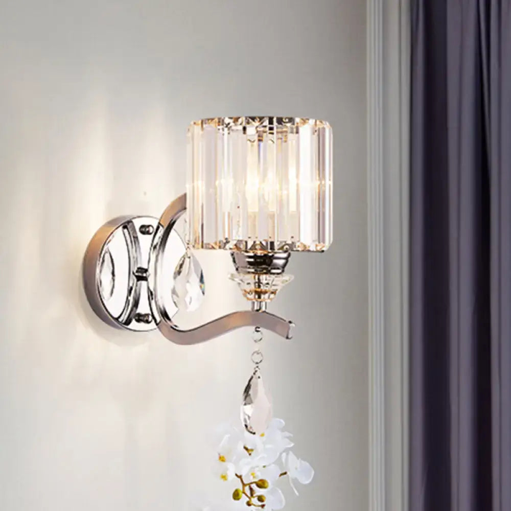 Chrome Crystal Block Sconce