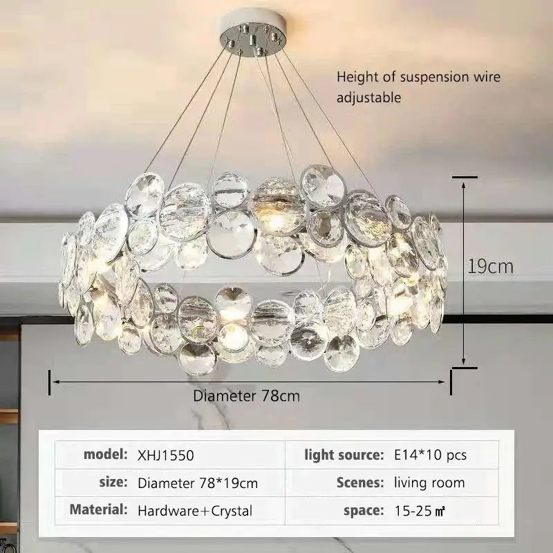 Chrome LED Crystal Chandelier