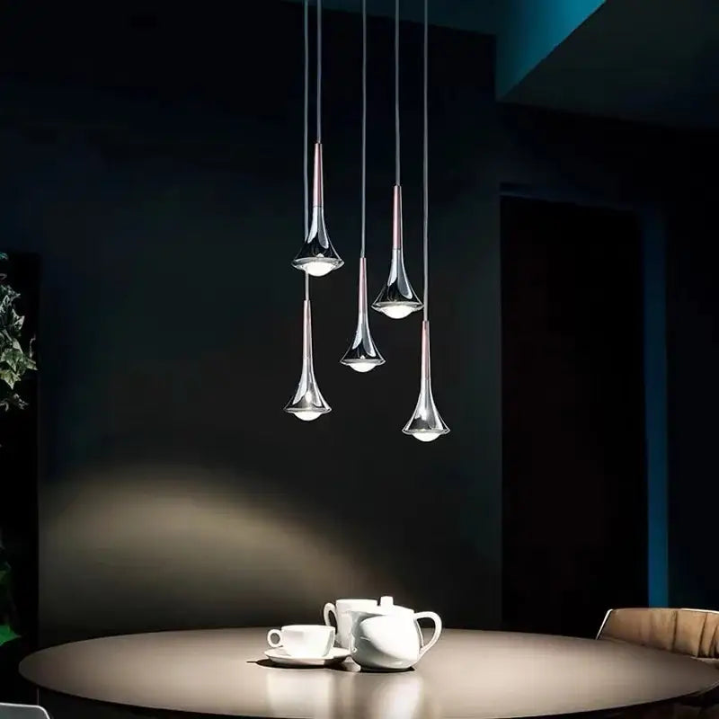 Chrome Rain Chandelier Light