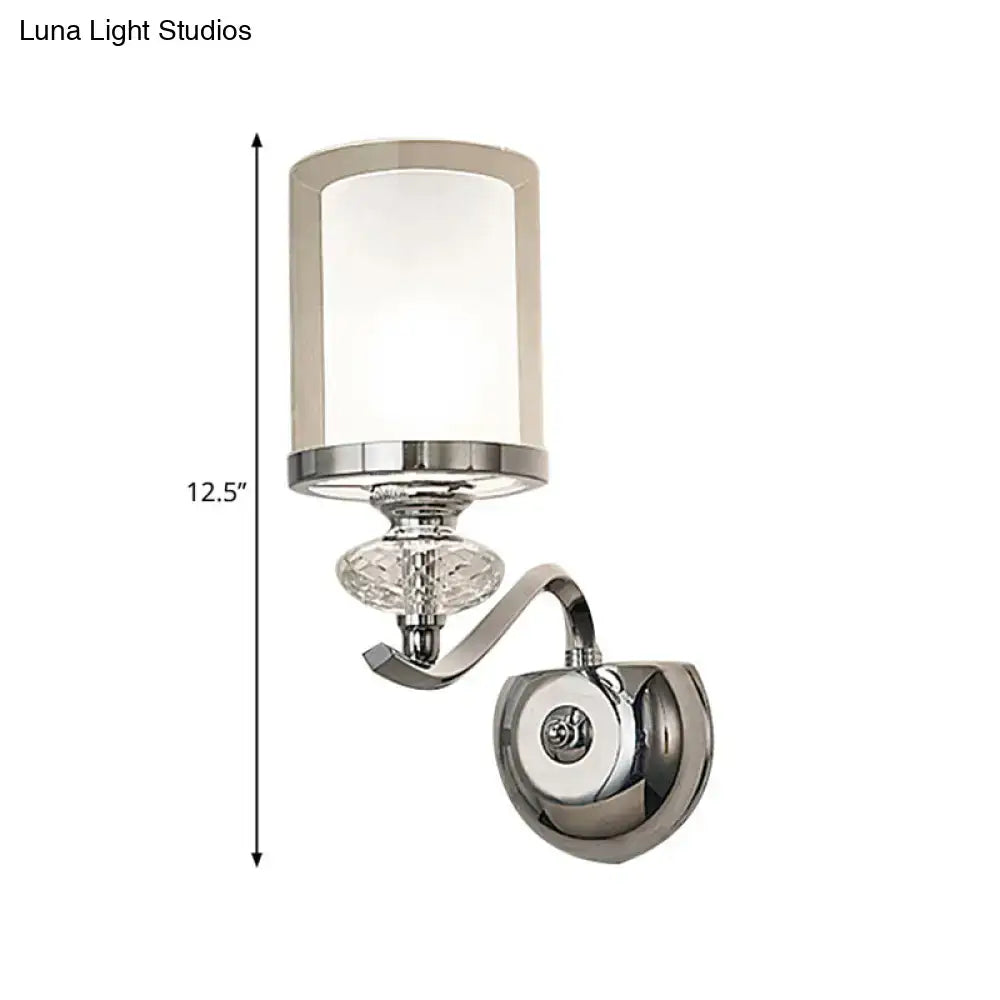 Chrome Cylinder Bathroom Sconce