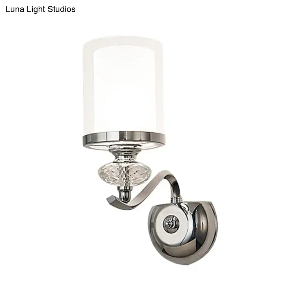 Chrome Cylinder Bathroom Sconce