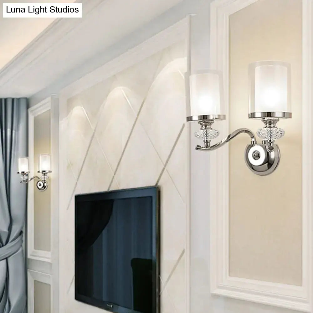 Chrome Cylinder Bathroom Sconce