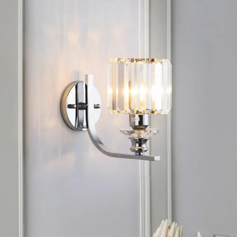 Chrome Crystal Living Room Wall Sconce