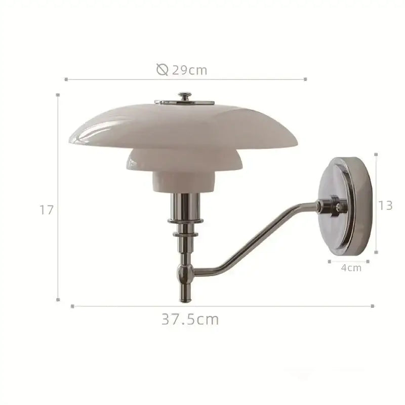 Chrome French Glass Bedroom Wall Sconce