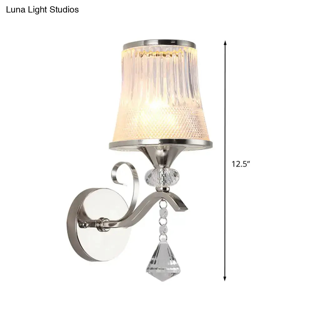 Chrome Frosted Wall Light