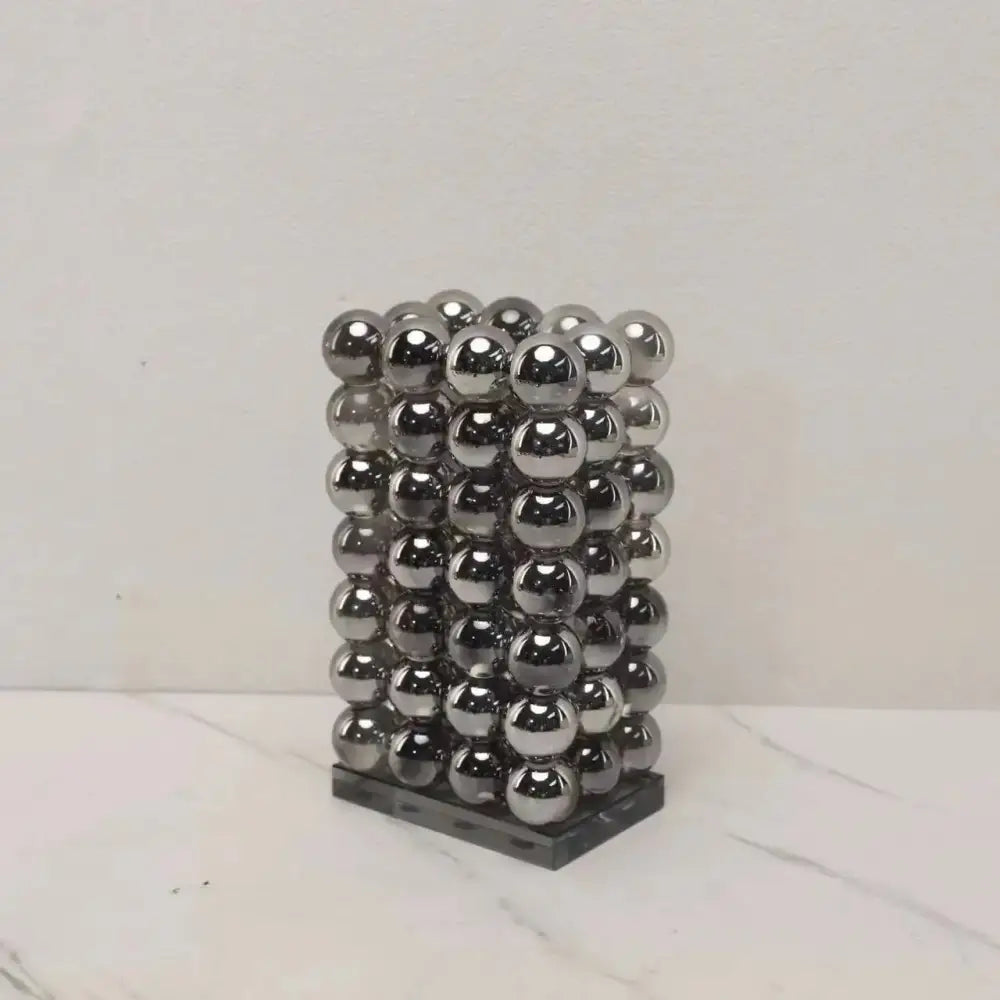 Chrome Geometric Glass Vase