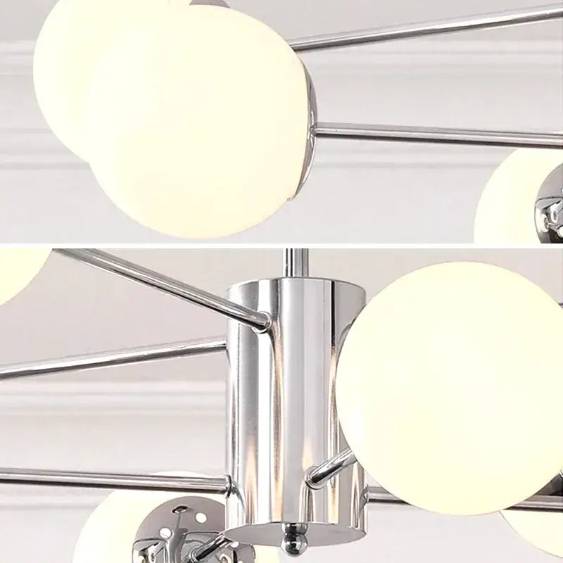 Chrome Glass Ball Chandelier