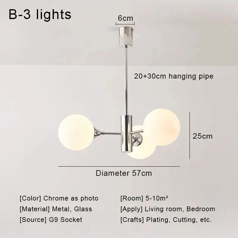 Chrome Glass Ball Chandelier