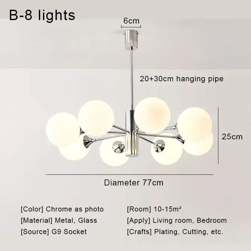 Chrome Glass Ball Chandelier
