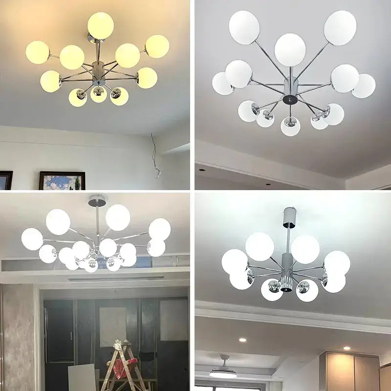 Chrome Glass Ball Chandelier