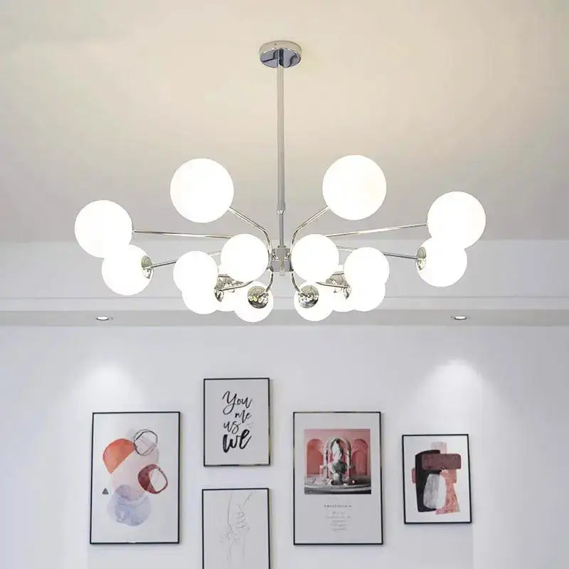 Chrome Glass Ball Chandelier