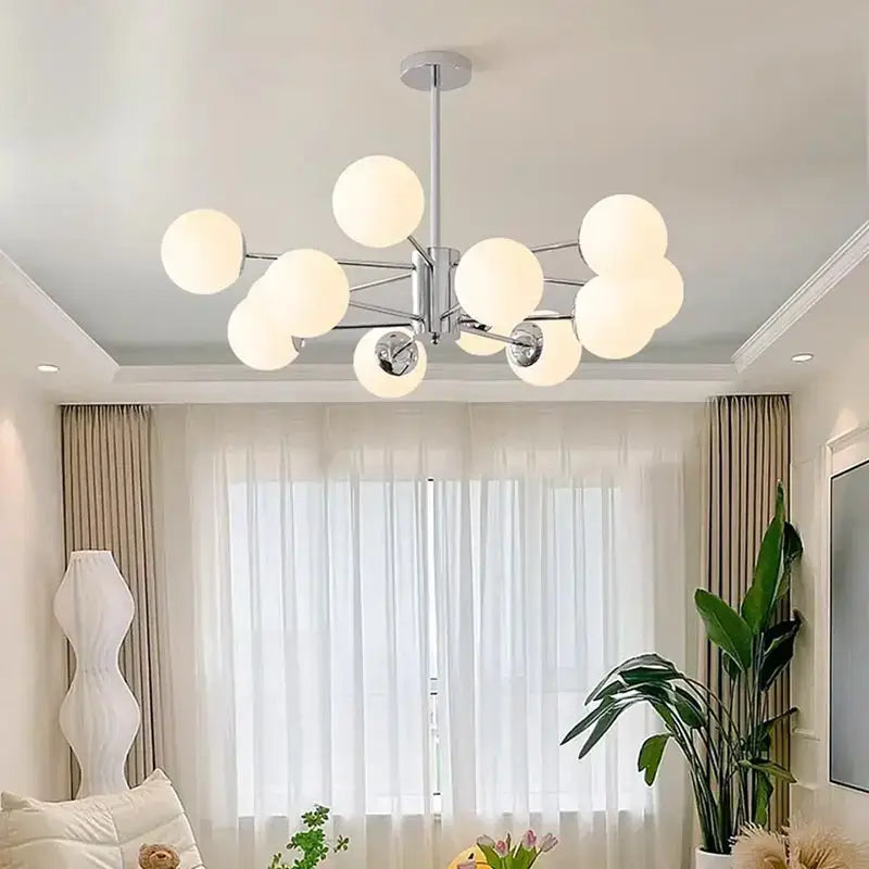 Chrome Glass Ball Chandelier