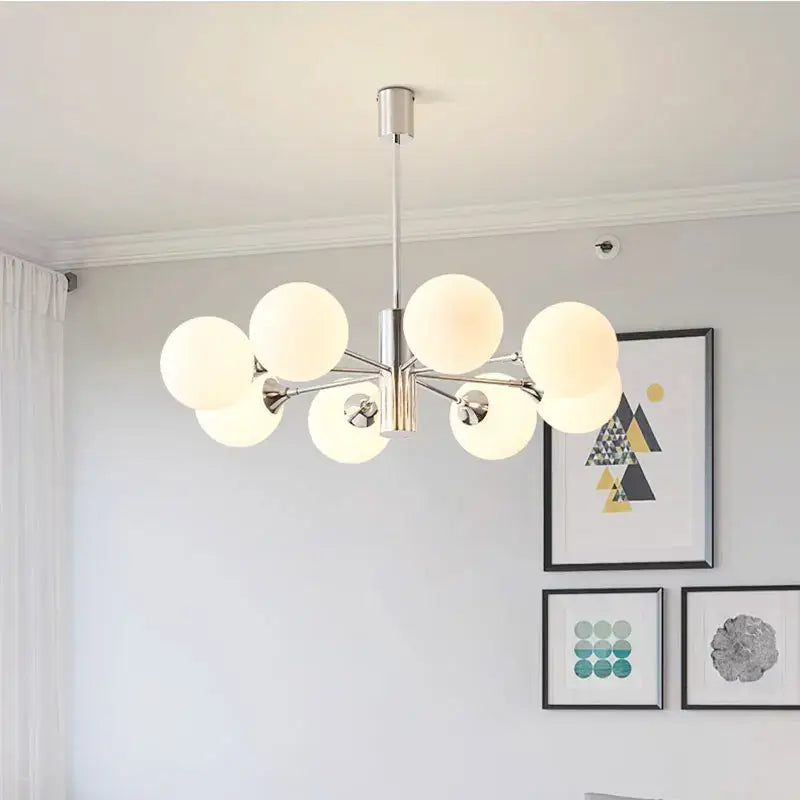 Chrome Glass Ball Chandelier