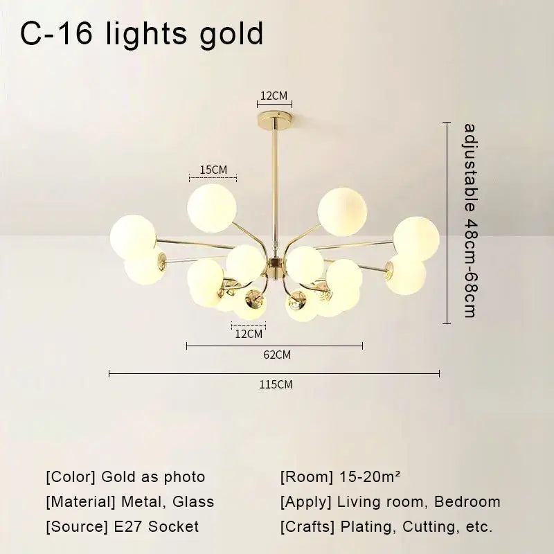 Chrome Glass Ball Chandelier