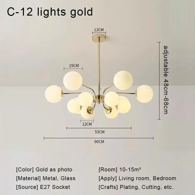 Chrome Glass Ball Chandelier