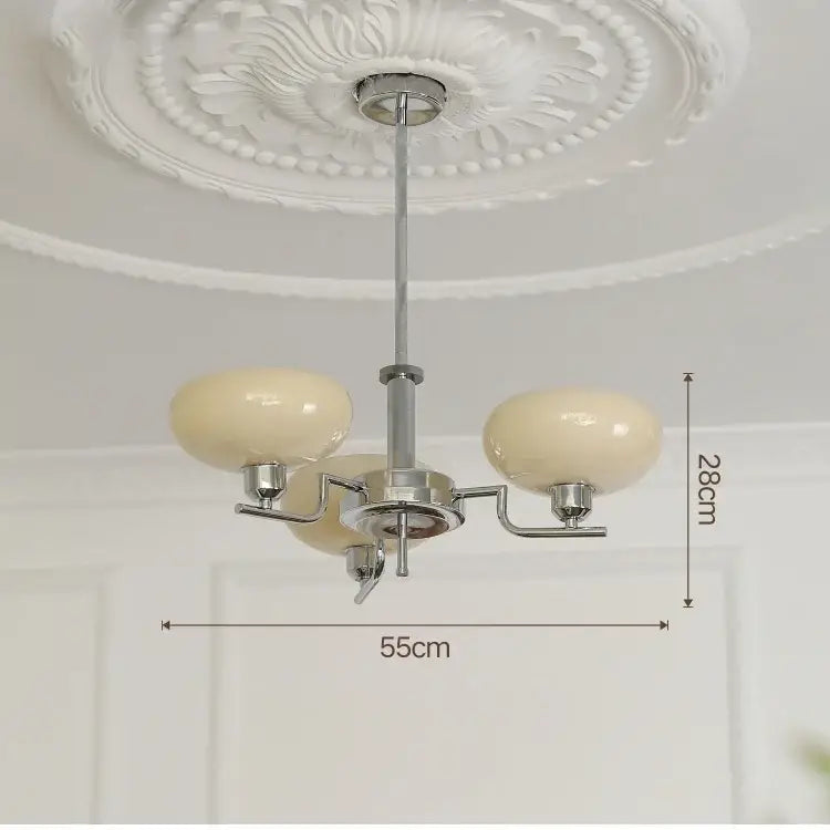 Chrome Pendant Glass Chandelier