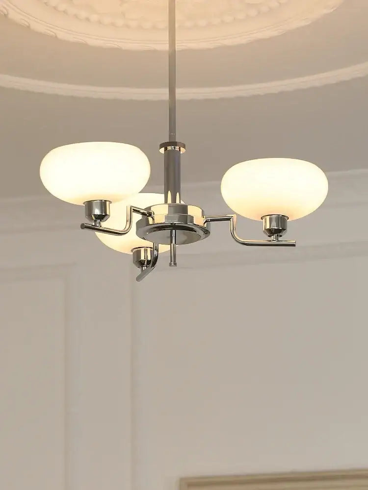 Chrome Pendant Glass Chandelier