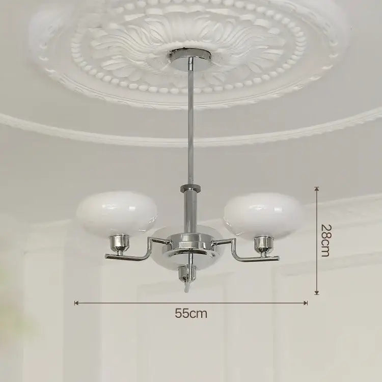 Chrome Pendant Glass Chandelier