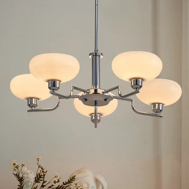 Chrome Pendant Glass Chandelier