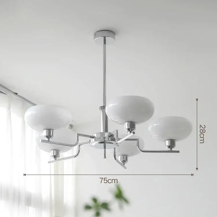 Chrome Pendant Glass Chandelier