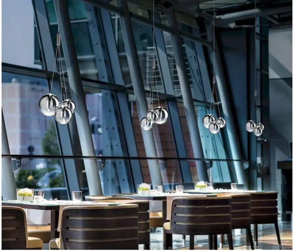 Chrome Glass Dining Room Pendant Light