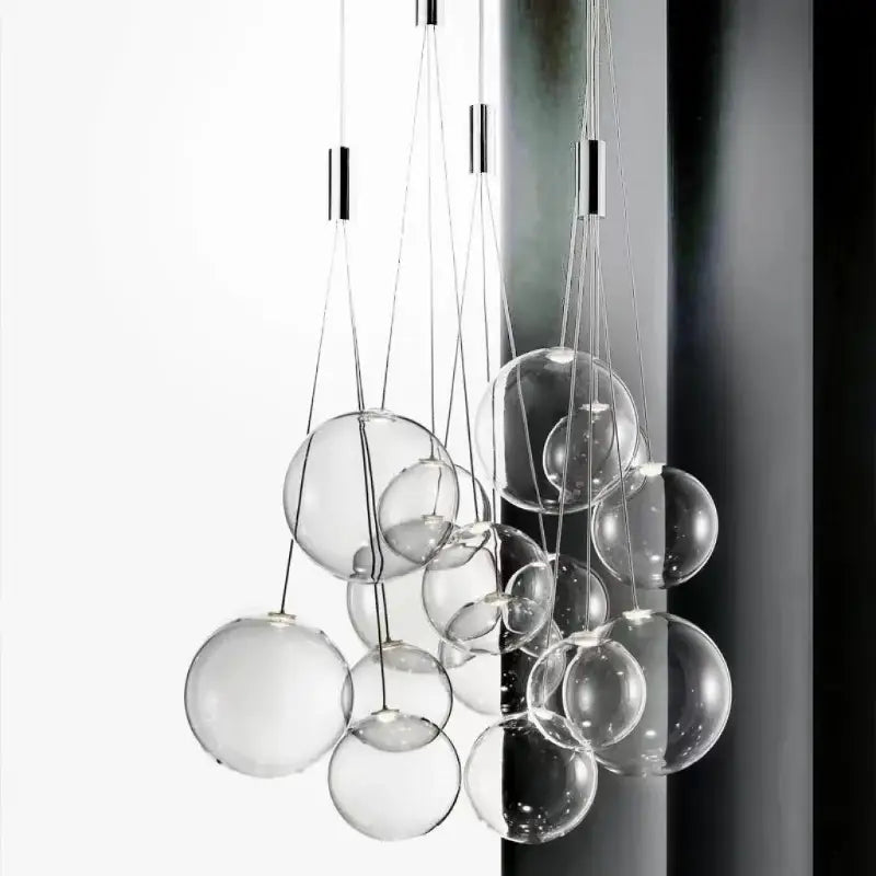 Chrome Glass Dining Room Pendant Light