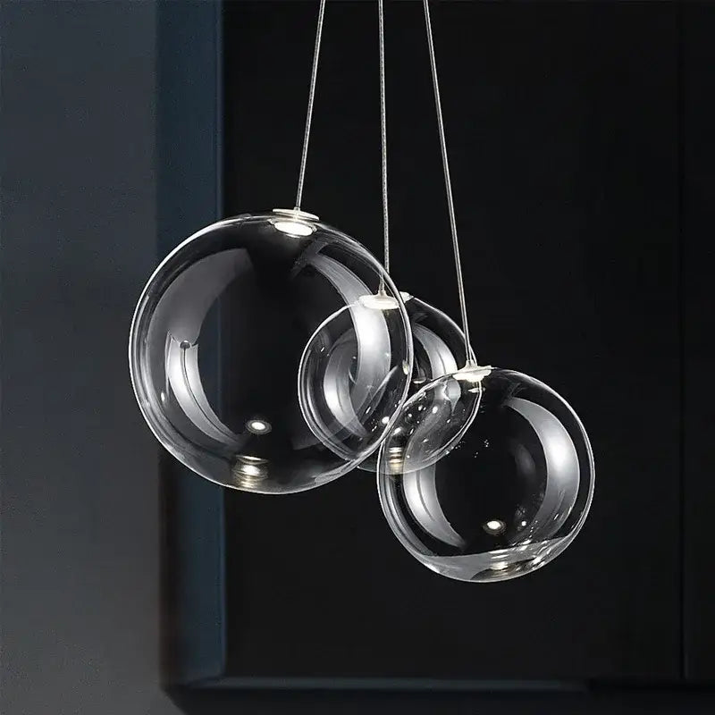 Chrome Glass Dining Room Pendant Light