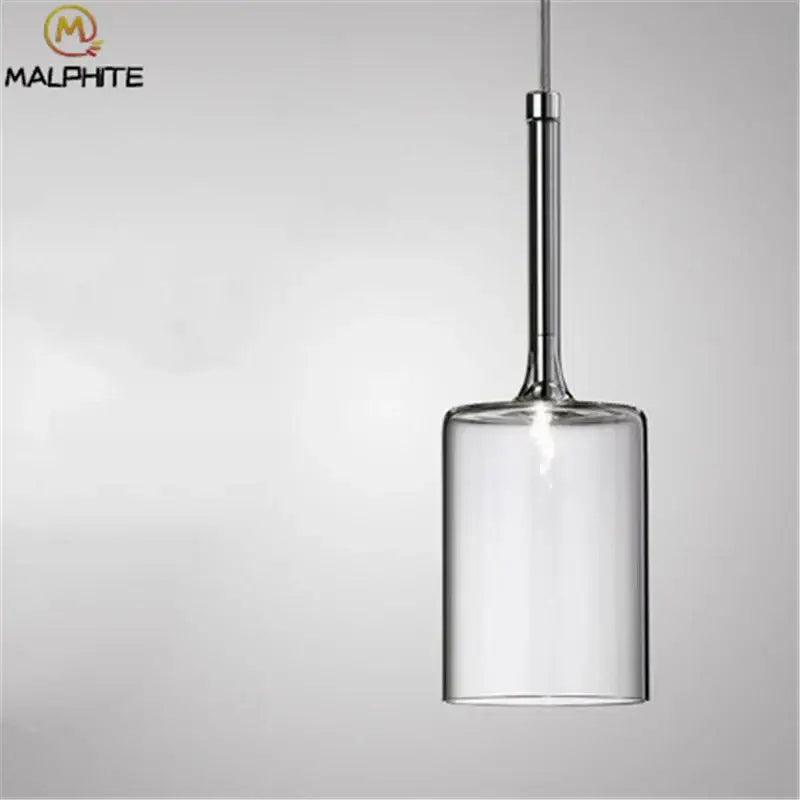 Chrome Glass Pendant Light Industrial for Dining