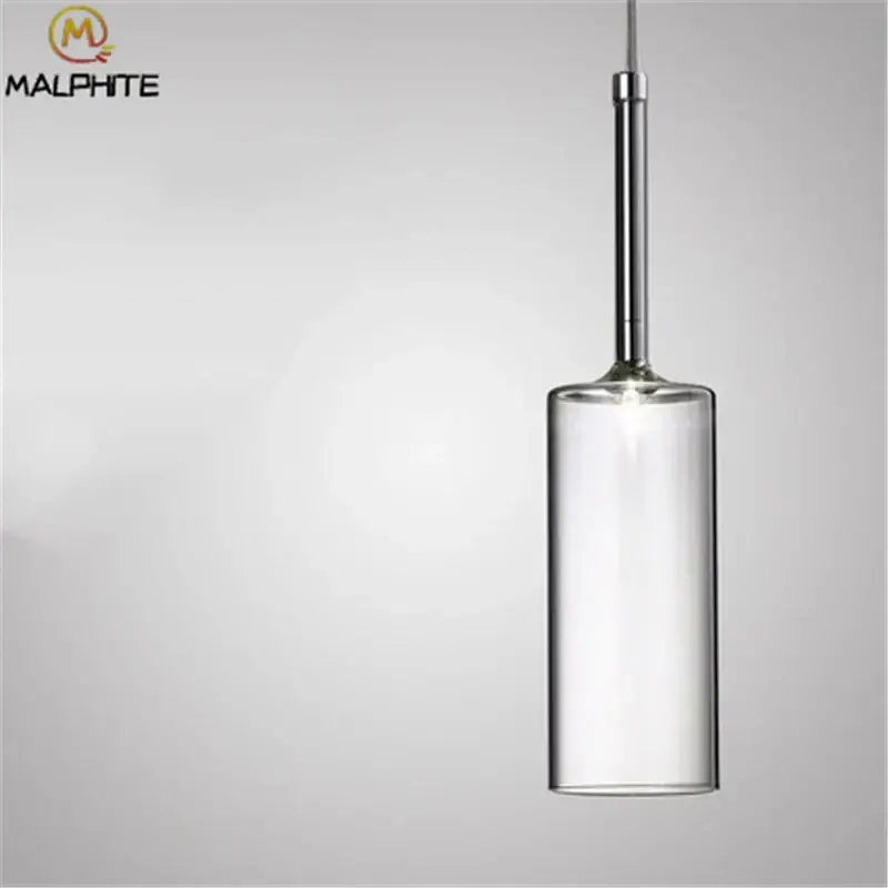 Chrome Glass Pendant Light Industrial for Dining