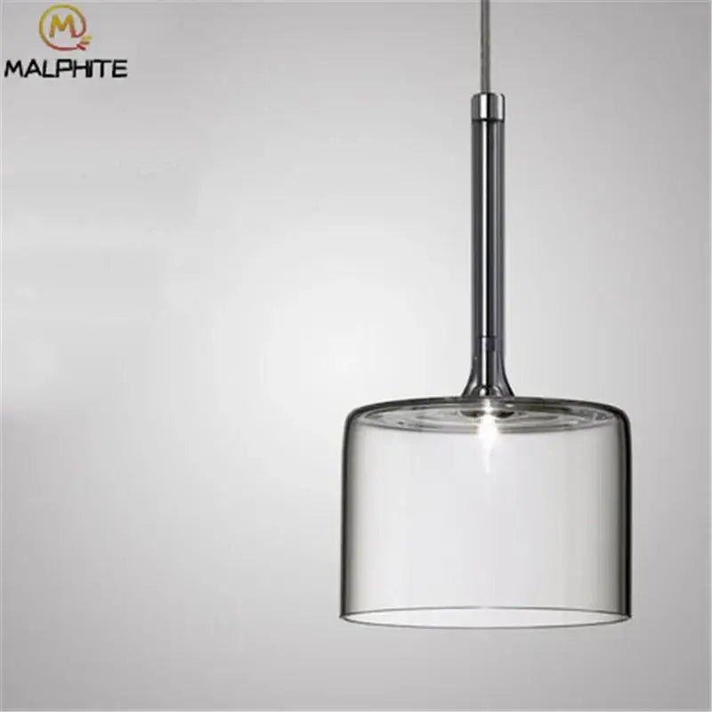 Chrome Glass Pendant Light Industrial for Dining