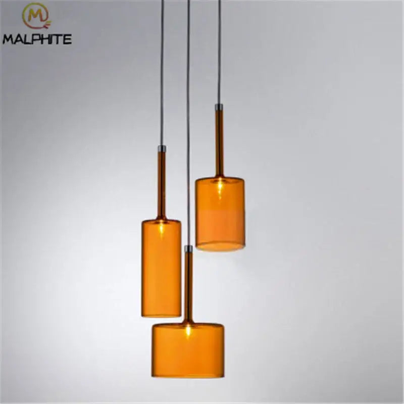 Chrome Glass Pendant Light Industrial for Dining