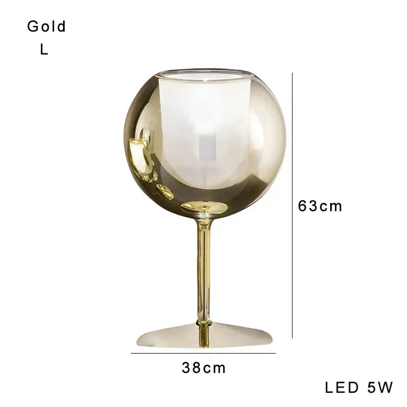 Gold Glass Table Lamp with Clear Glass Body