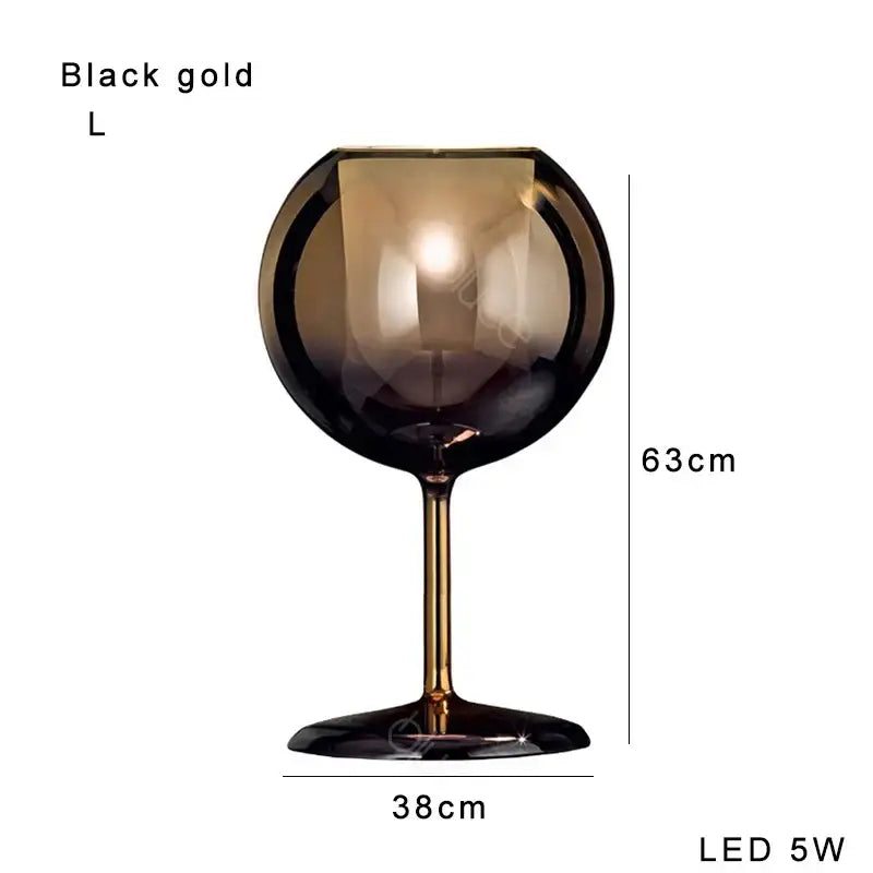 Gold Glass Table Lamp with Clear Glass Body