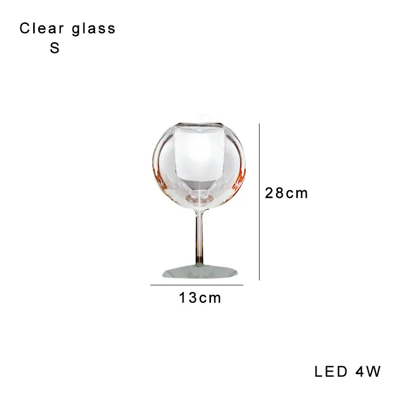 Gold Glass Table Lamp with Clear Glass Body