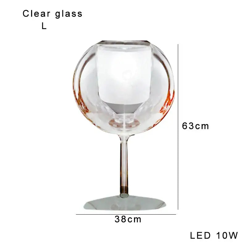 Gold Glass Table Lamp with Clear Glass Body