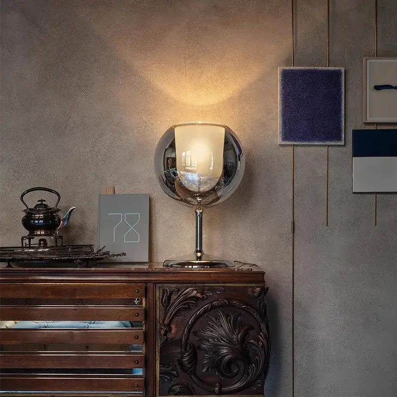 Gold Glass Table Lamp with Clear Glass Body